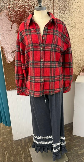 Cozy Secret Plaid Shacket D1774