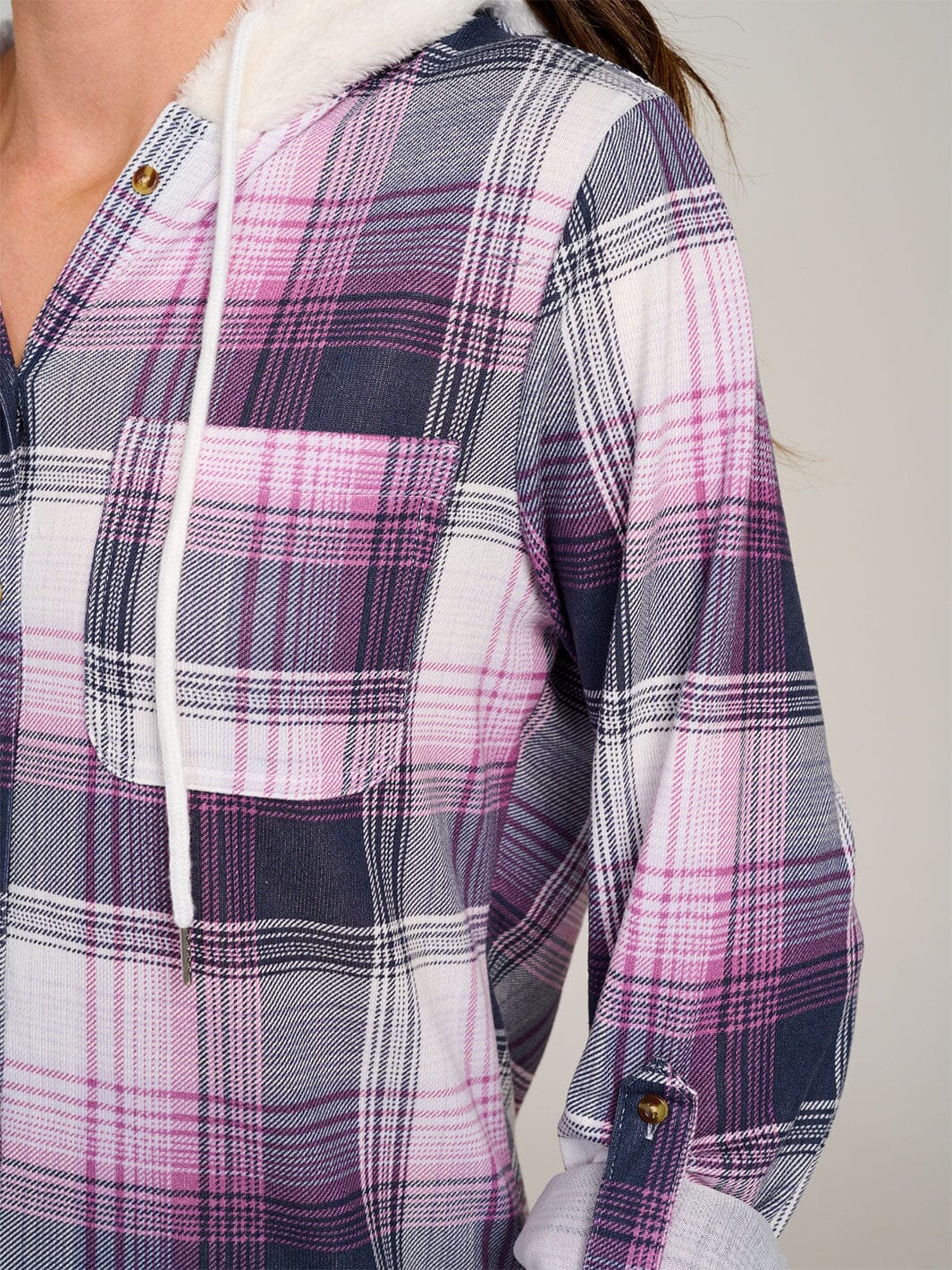 Take Me Home Plaid Hoodie W104