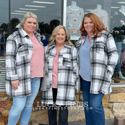 Madison Long Plaid Shacket W112