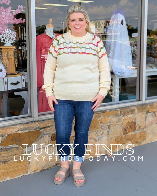 Fan of U Curvy Sweater Top W223