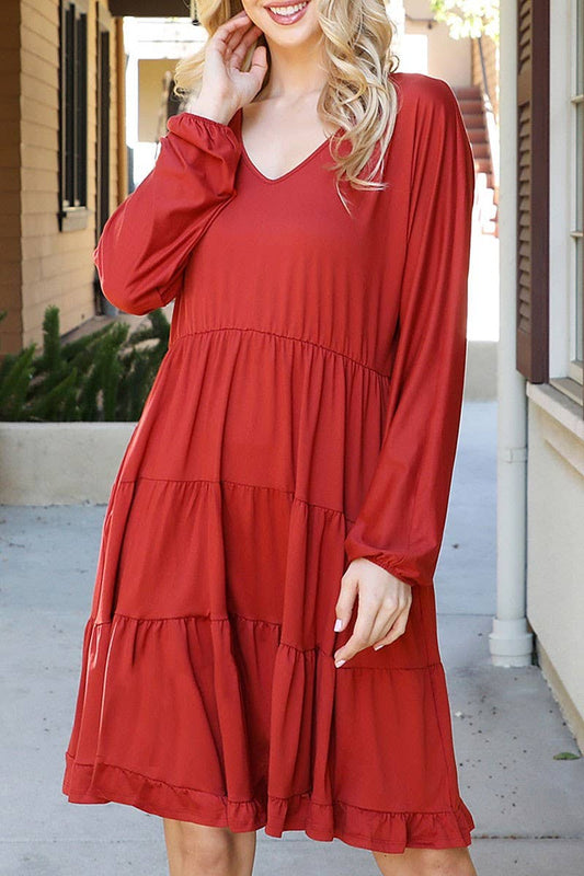 Lavish Tiered Ruffle Flare Dress W246