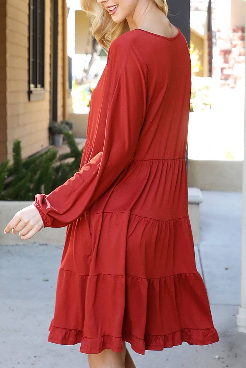 Lavish Tiered Ruffle Flare Dress W246
