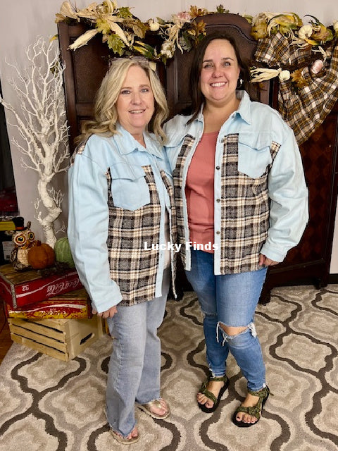 It's My Plaid Denim Jacket W258