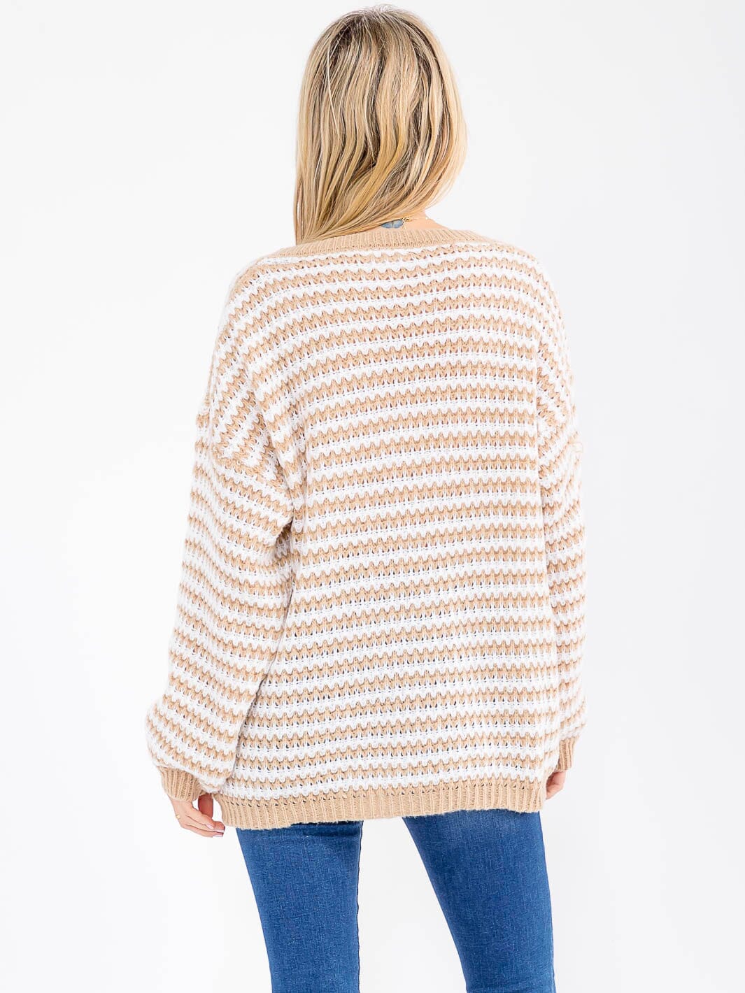 Sweet Striped Textured Top W274
