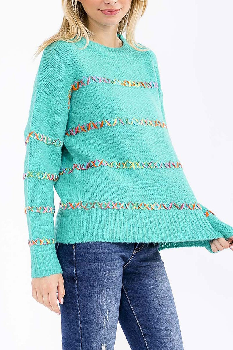 Multi Color Stich Sweater W289