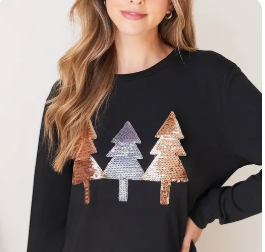 Fun Curvy Sequin Top W290