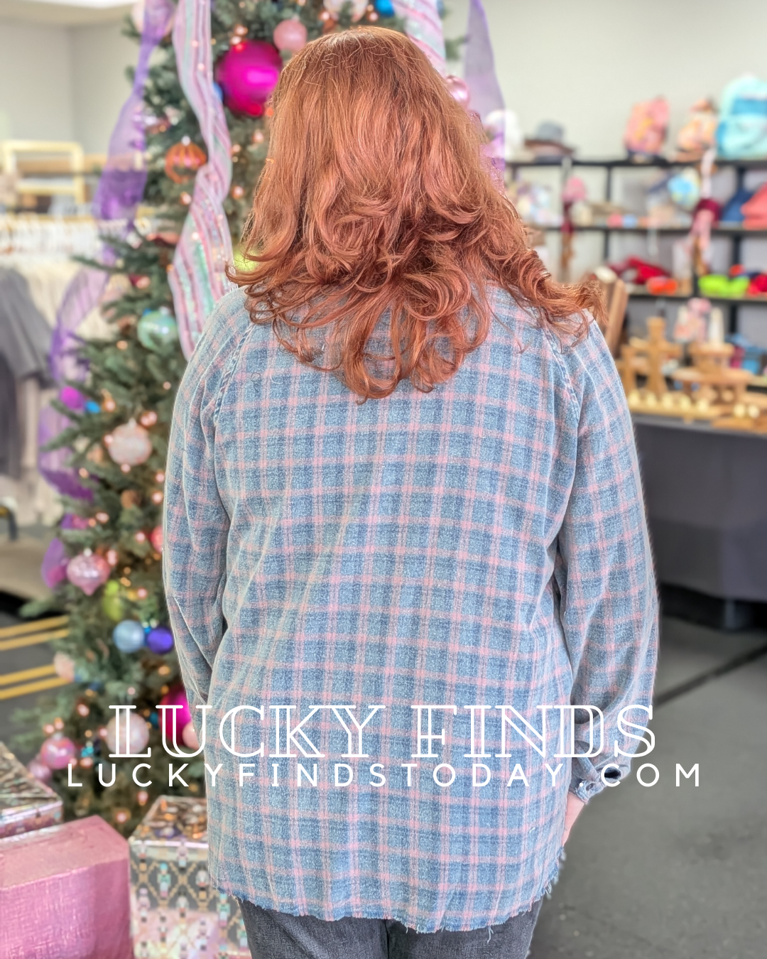 Memory Lane Curvy Plaid Top W296