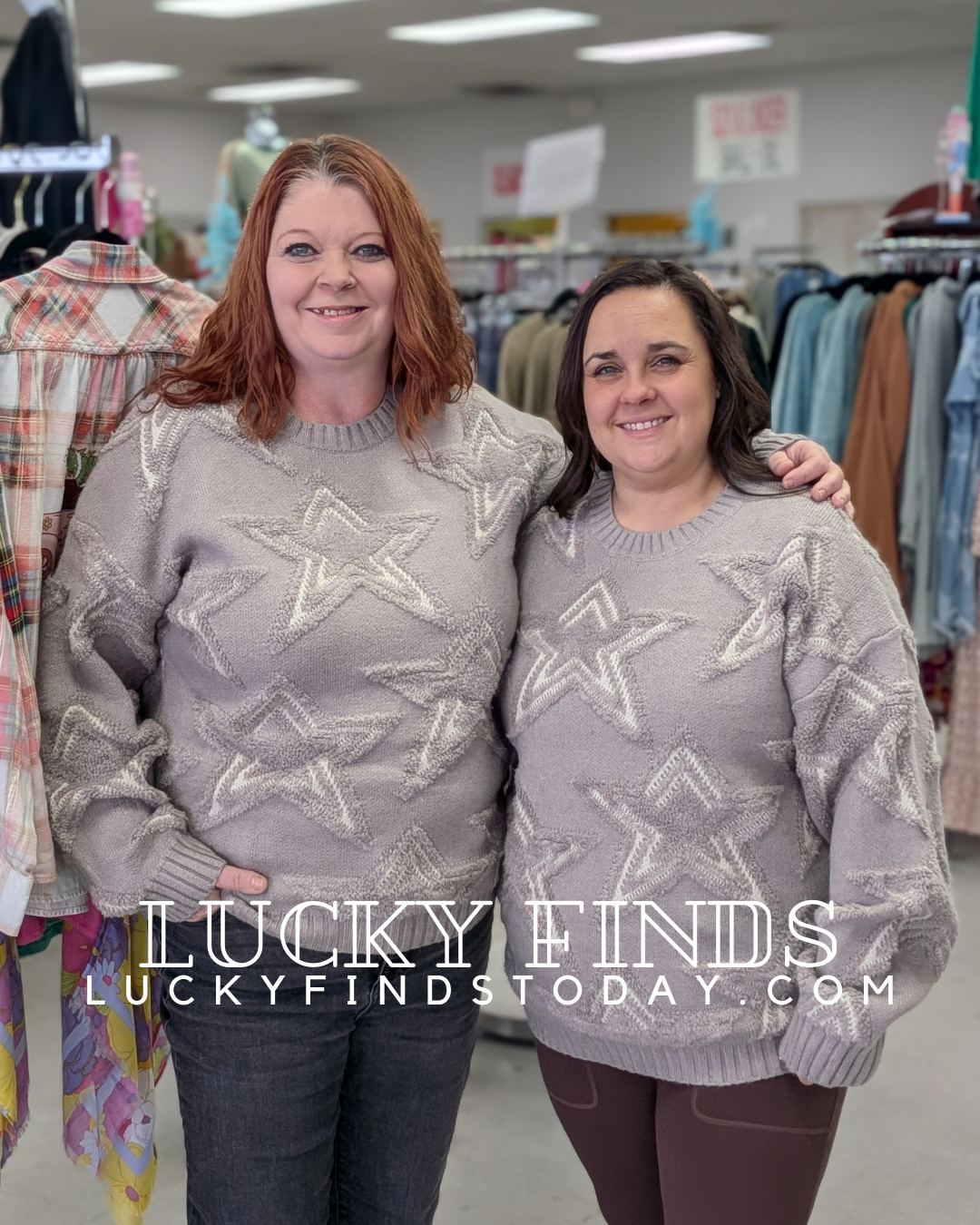 Star Print Knit Sweater Top W300