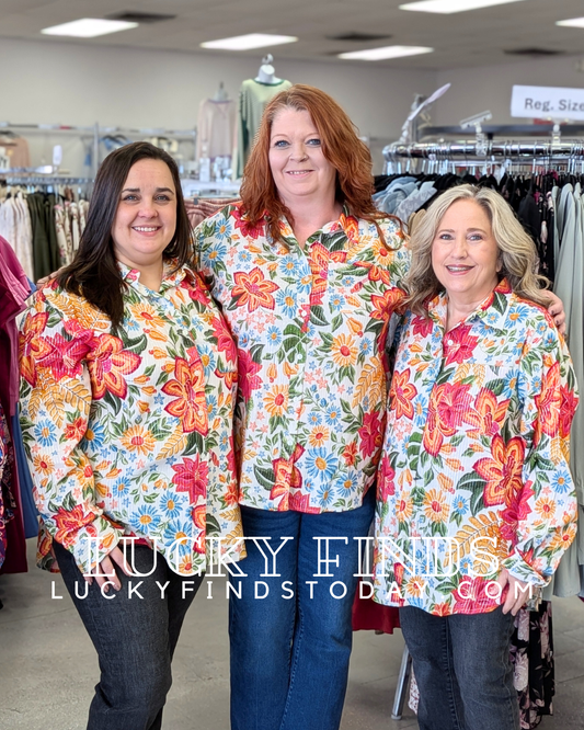 Fancy Paradise Floral Top W305