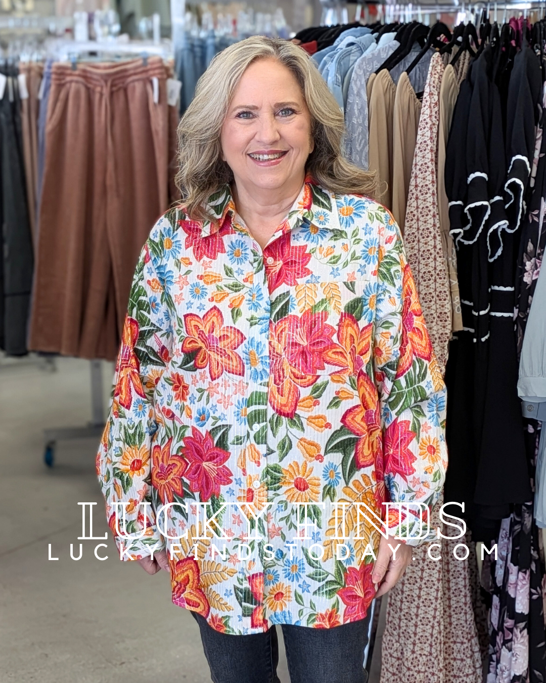 Fancy Paradise Floral Top W305