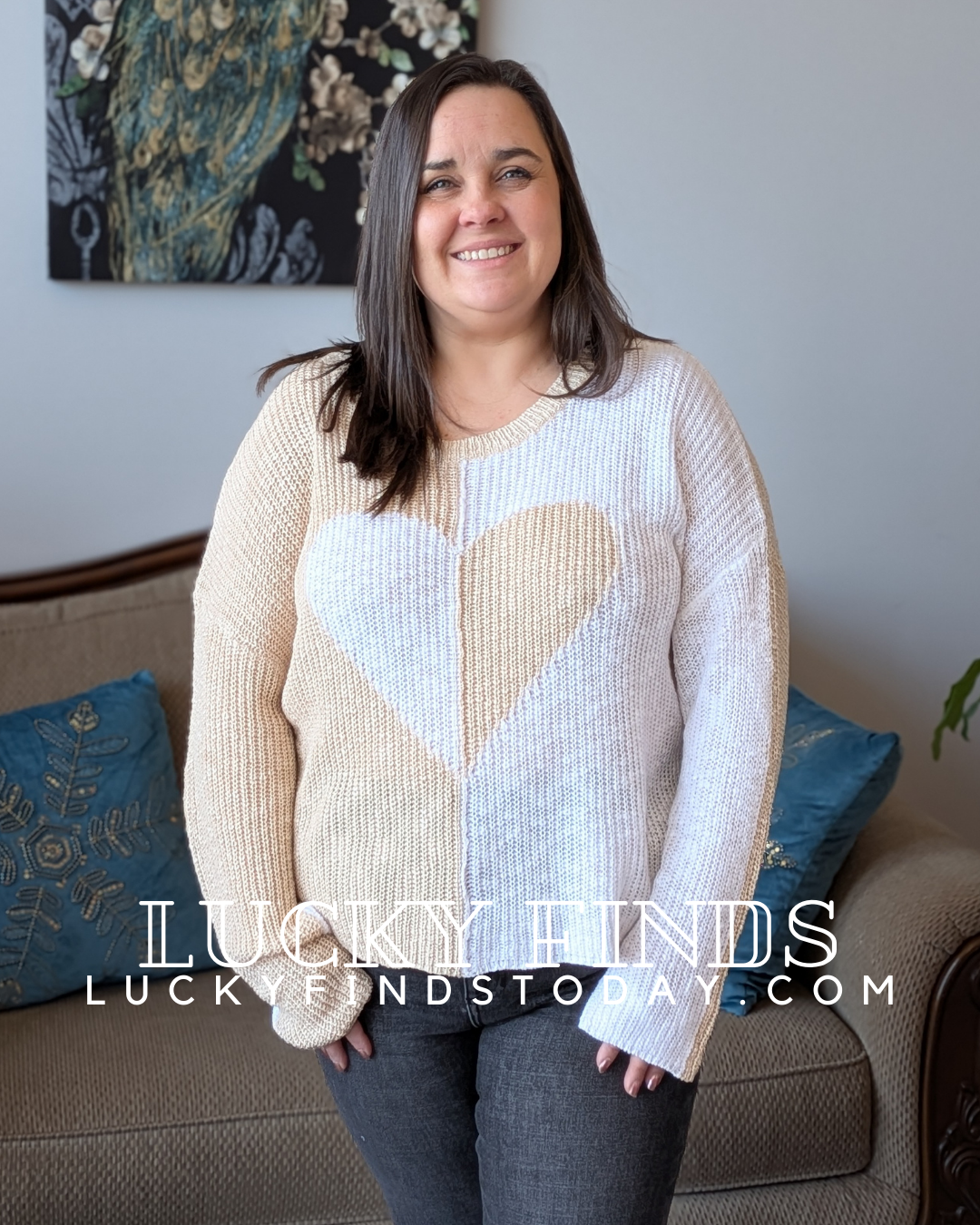 Fancy Heart Knit Top W308