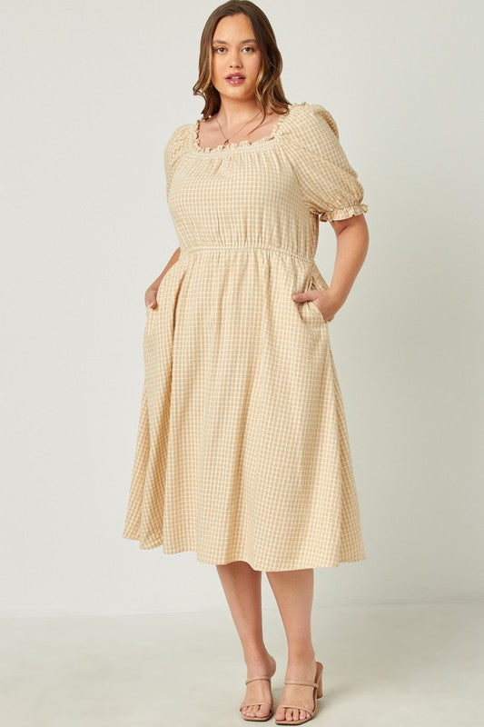 Curvy Girl Plaid Maxi Dress W340