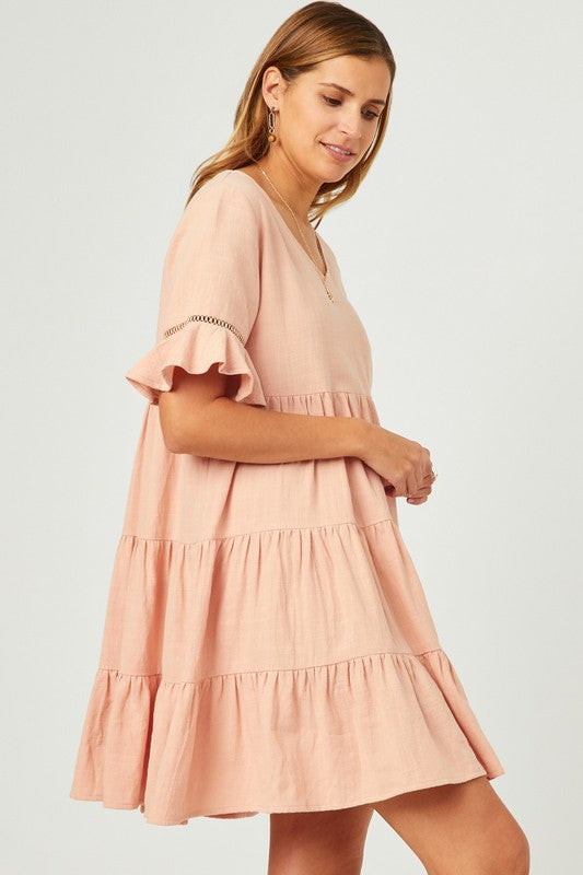 Jersey Babydoll Tiered Dress W344