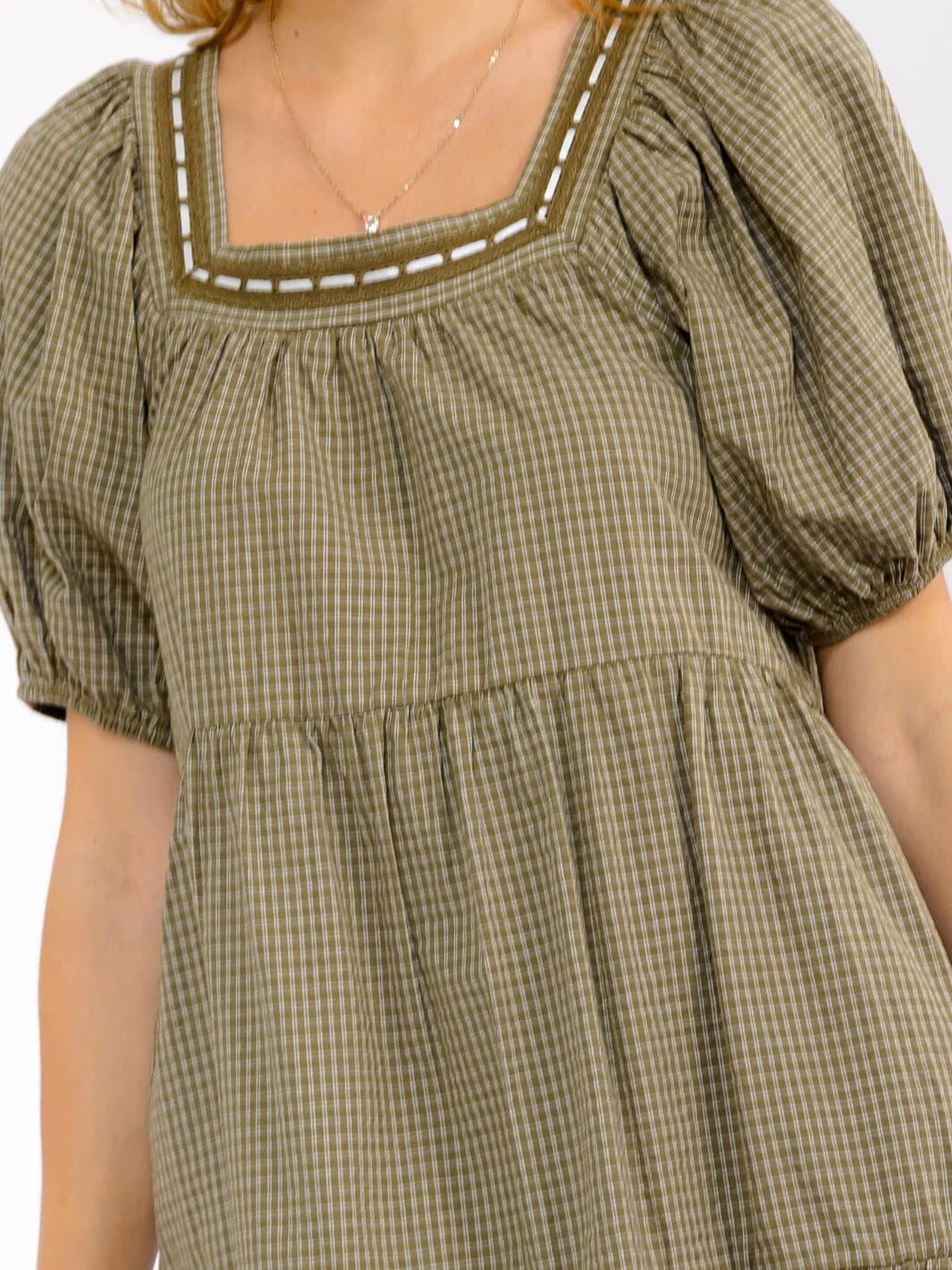 Alluring  Checkered Tiered Dress W372