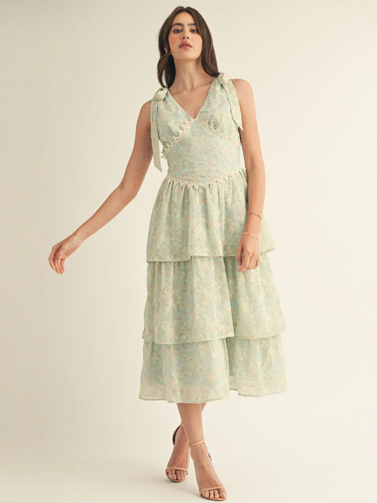 Stunning Floral Embroidered Maxi W379