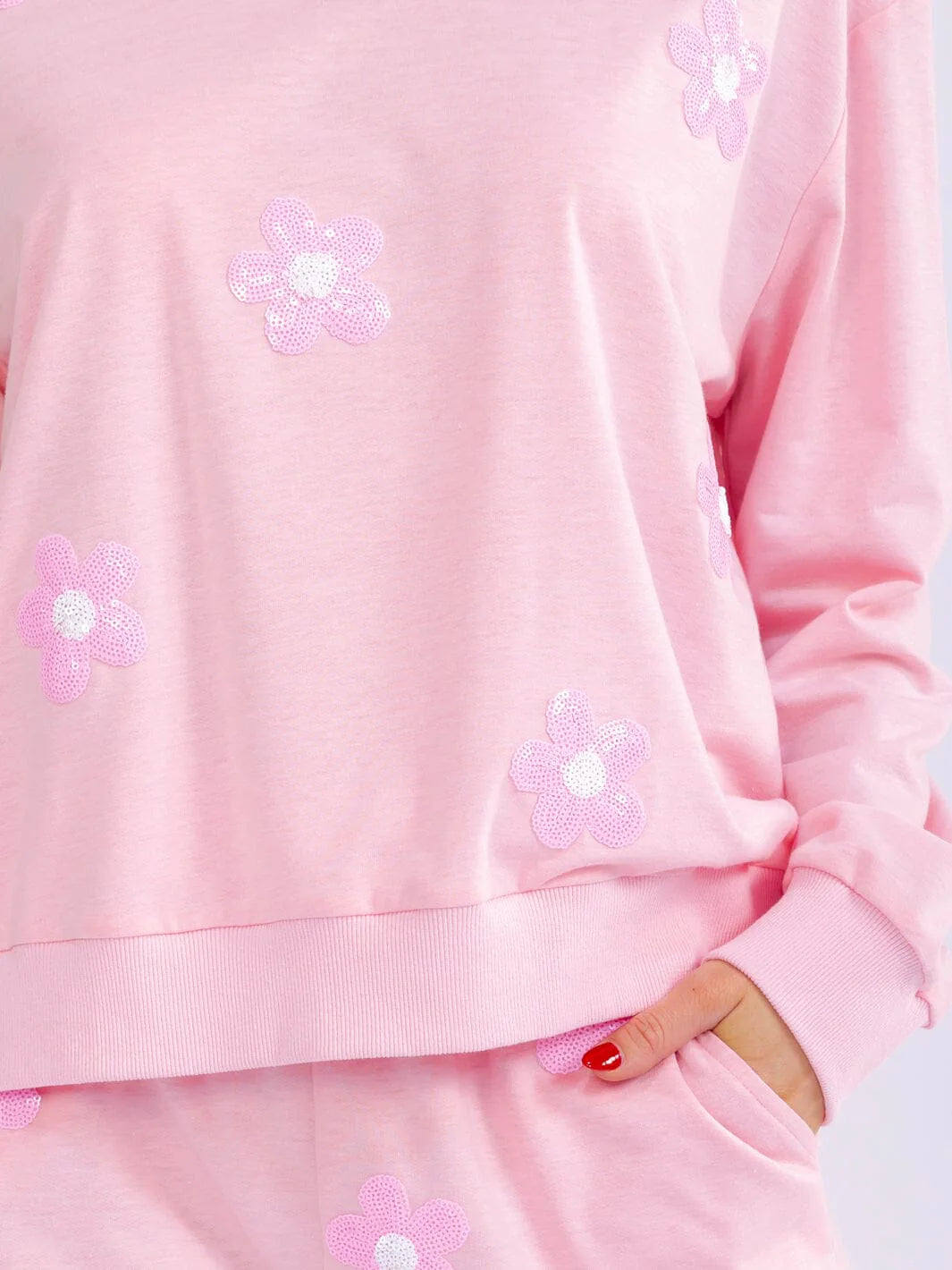 Jersey Flower Patch Shorts Set W382