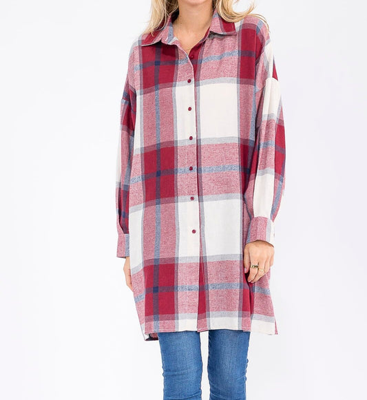 Take Me Home Plaid Shacket W390