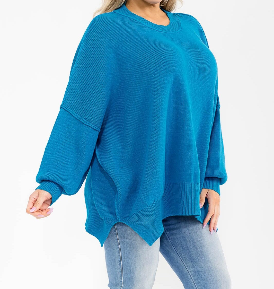 Casual Curvy Knit Sweater Top W399