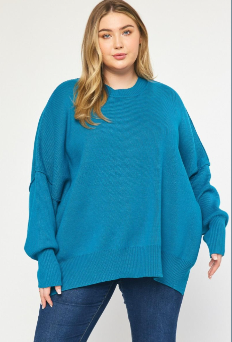 Casual Curvy Knit Sweater Top W399