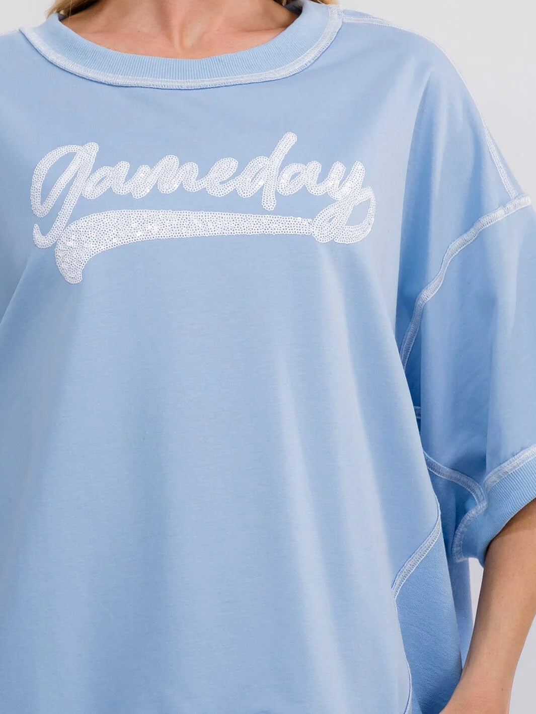 Fancy Gameday Sequin Top W423