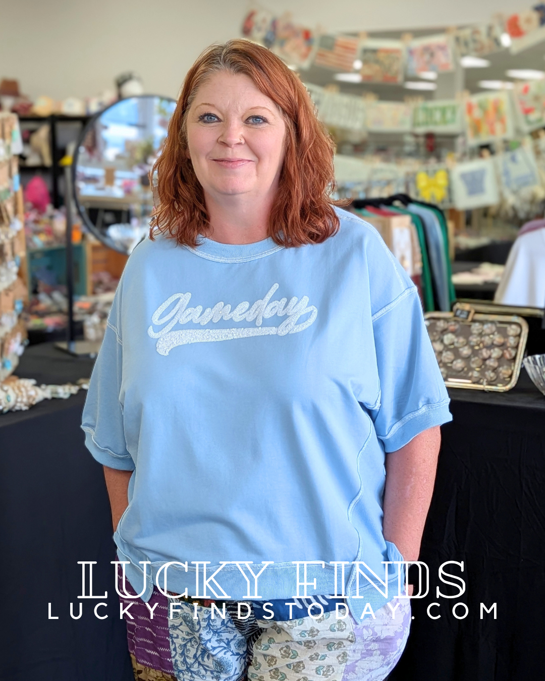 Fancy Gameday Sequin Top W423