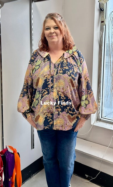 Magic Touch Patchwork Curvy Top W433