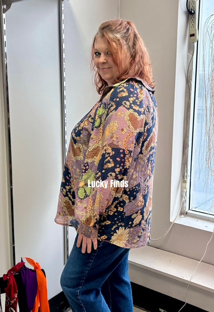 Magic Touch Patchwork Curvy Top W433