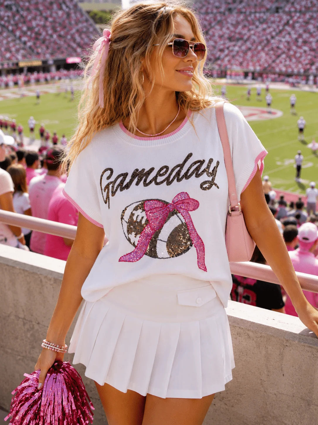 Fun Game Day Sequin Top W446