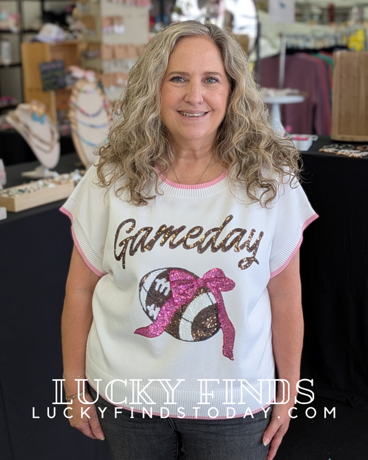 Fun Game Day Sequin Top W446