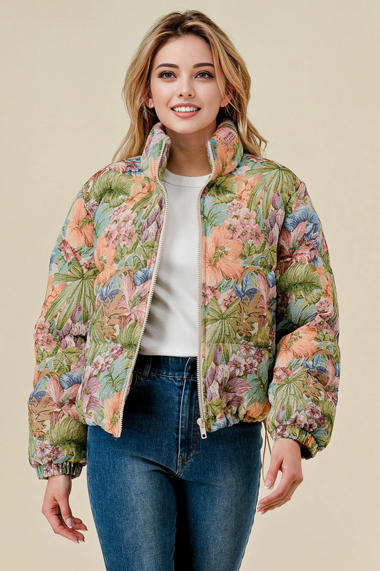 My Warm Floral Puffer Jacket W450