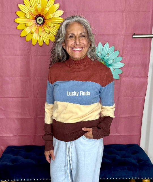 Sweet Colorblock Sweater W458