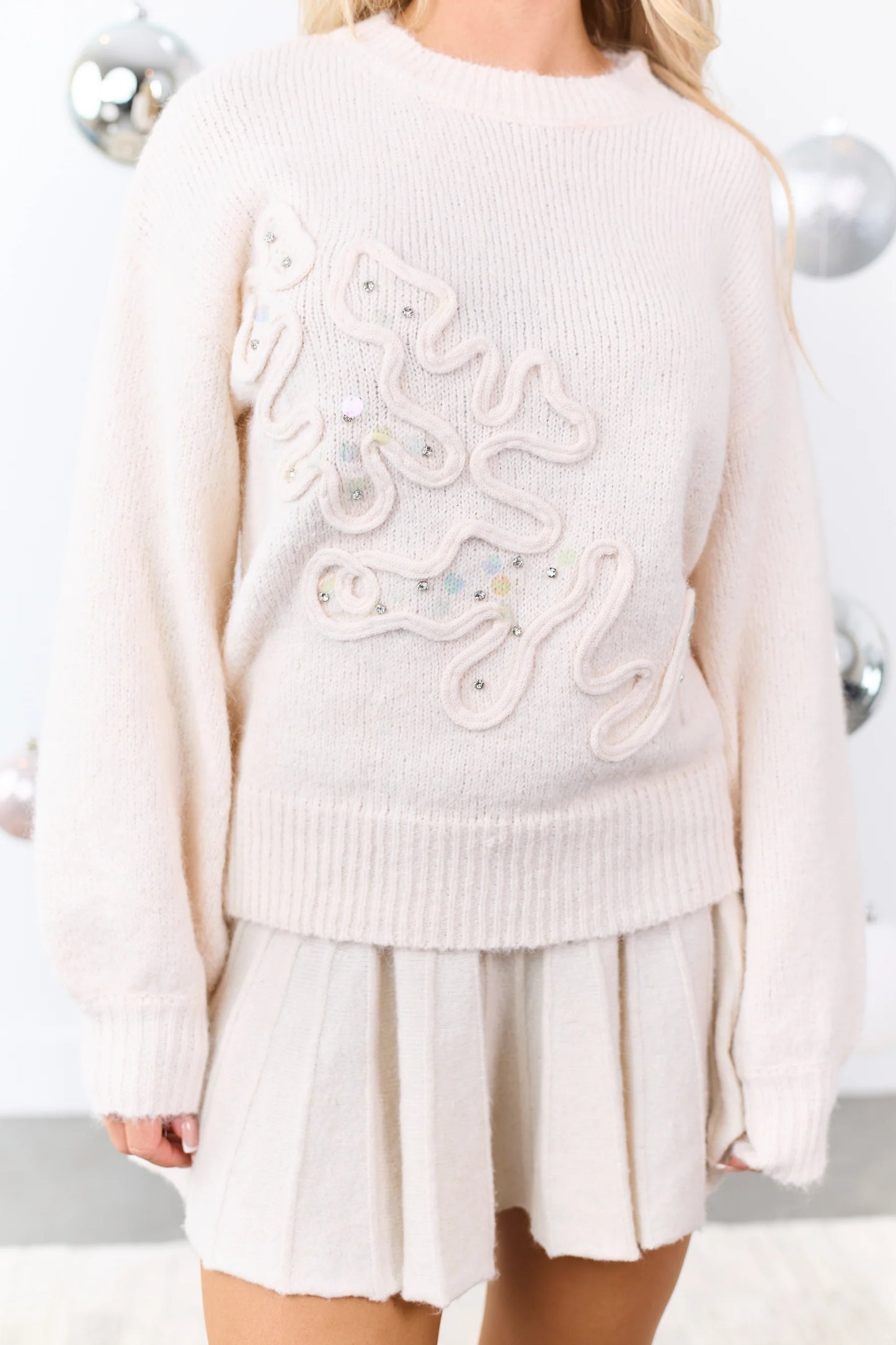 My Sequin Rhinestone Sweater W459