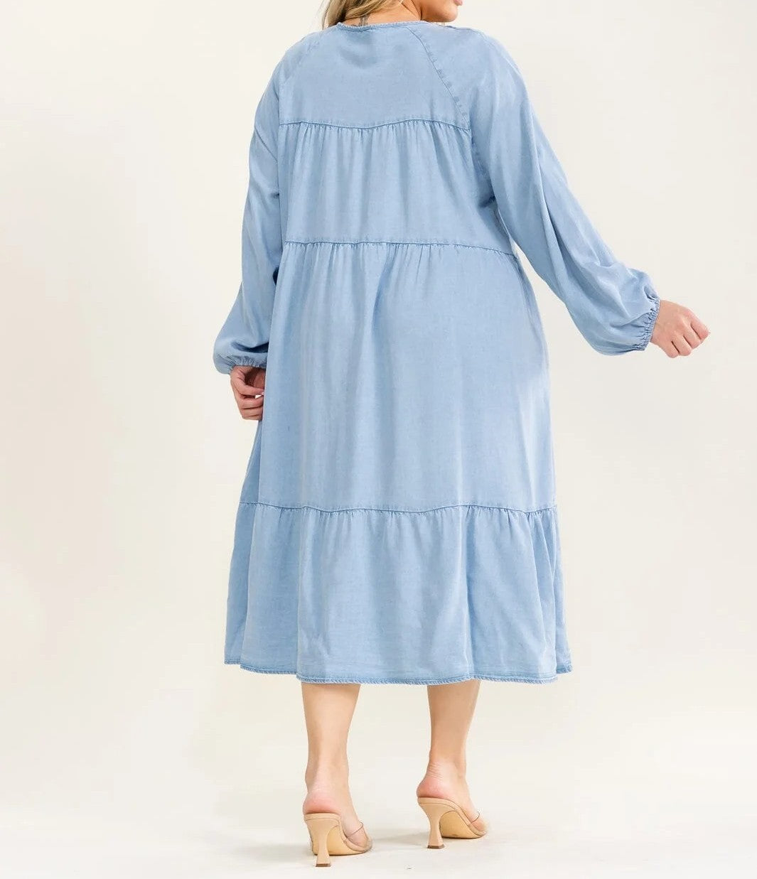 Vintage Chambray Curvy Midi W466