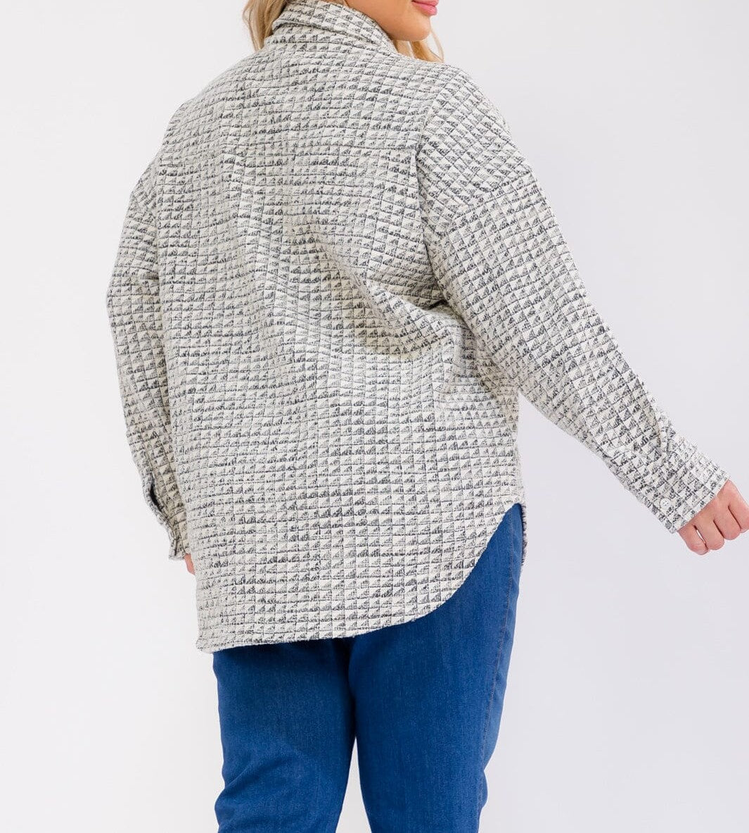 Sassy Curvy Tweed Shacket W471