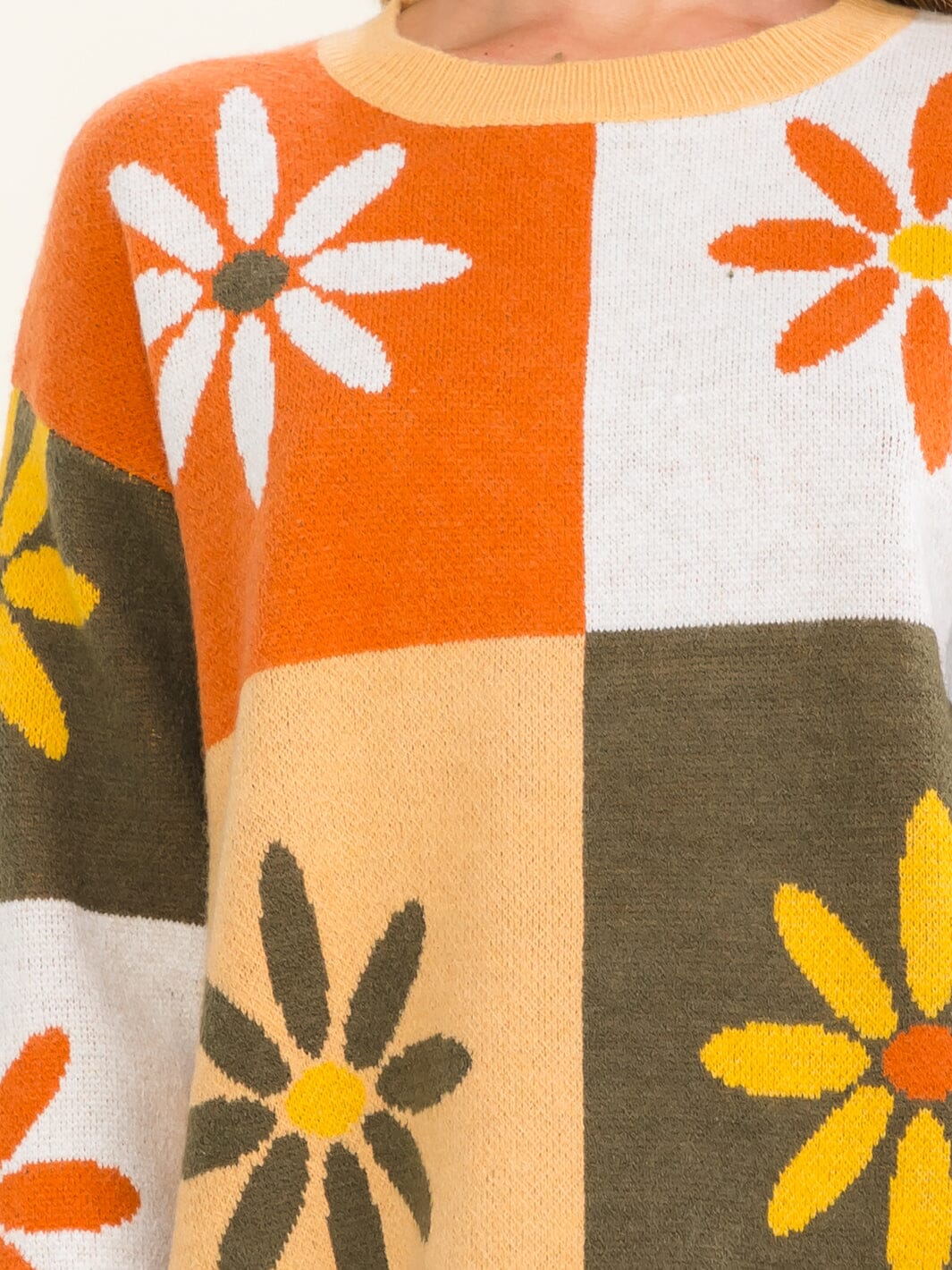 Loving Flower Colorblock Sweater W476