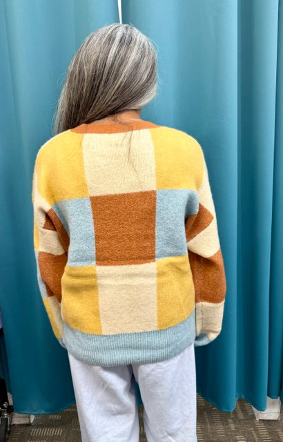 Cozy Charm Colorblock Sweater W477