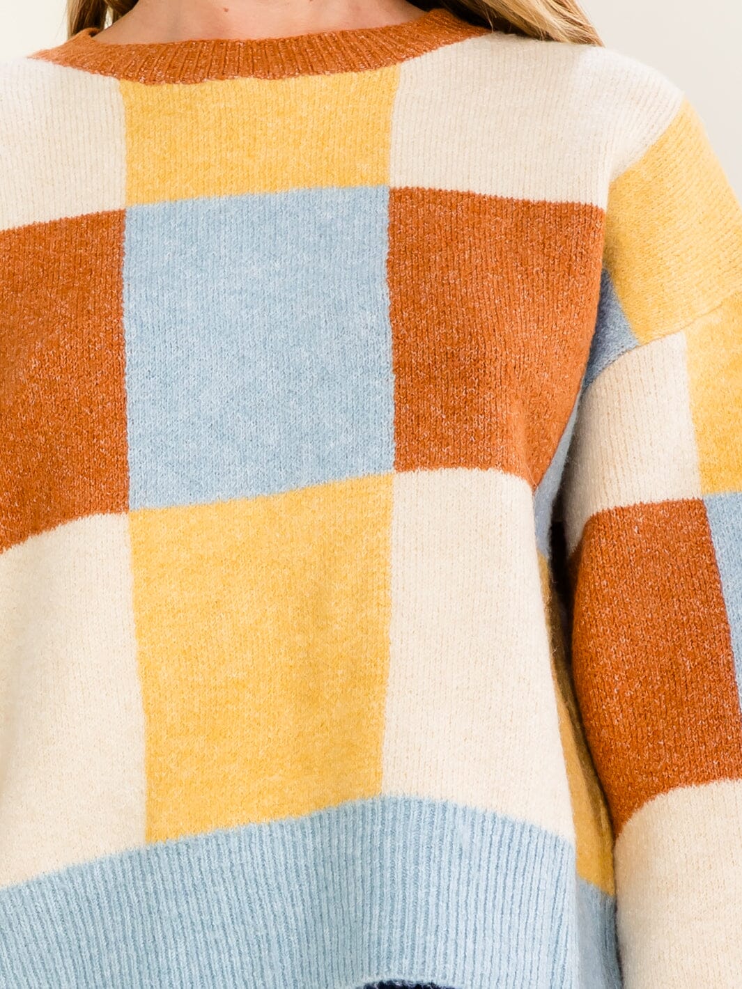 Cozy Charm Colorblock Sweater W477