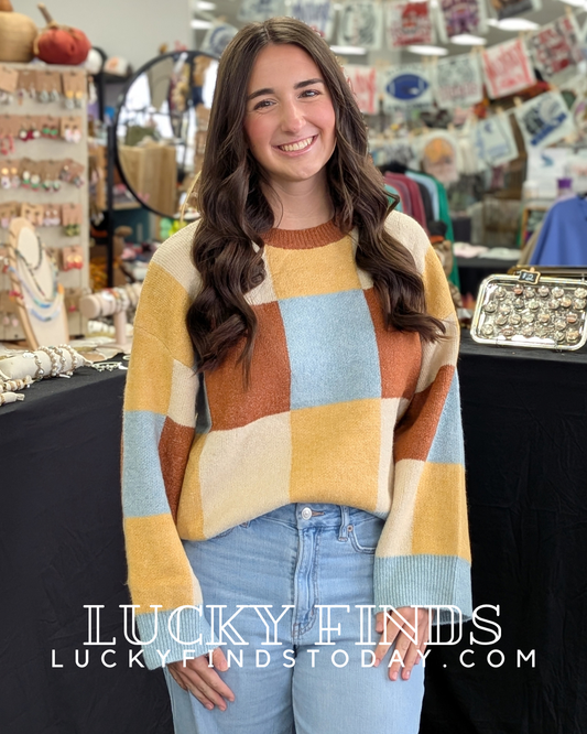 Cozy Charm Colorblock Sweater W477