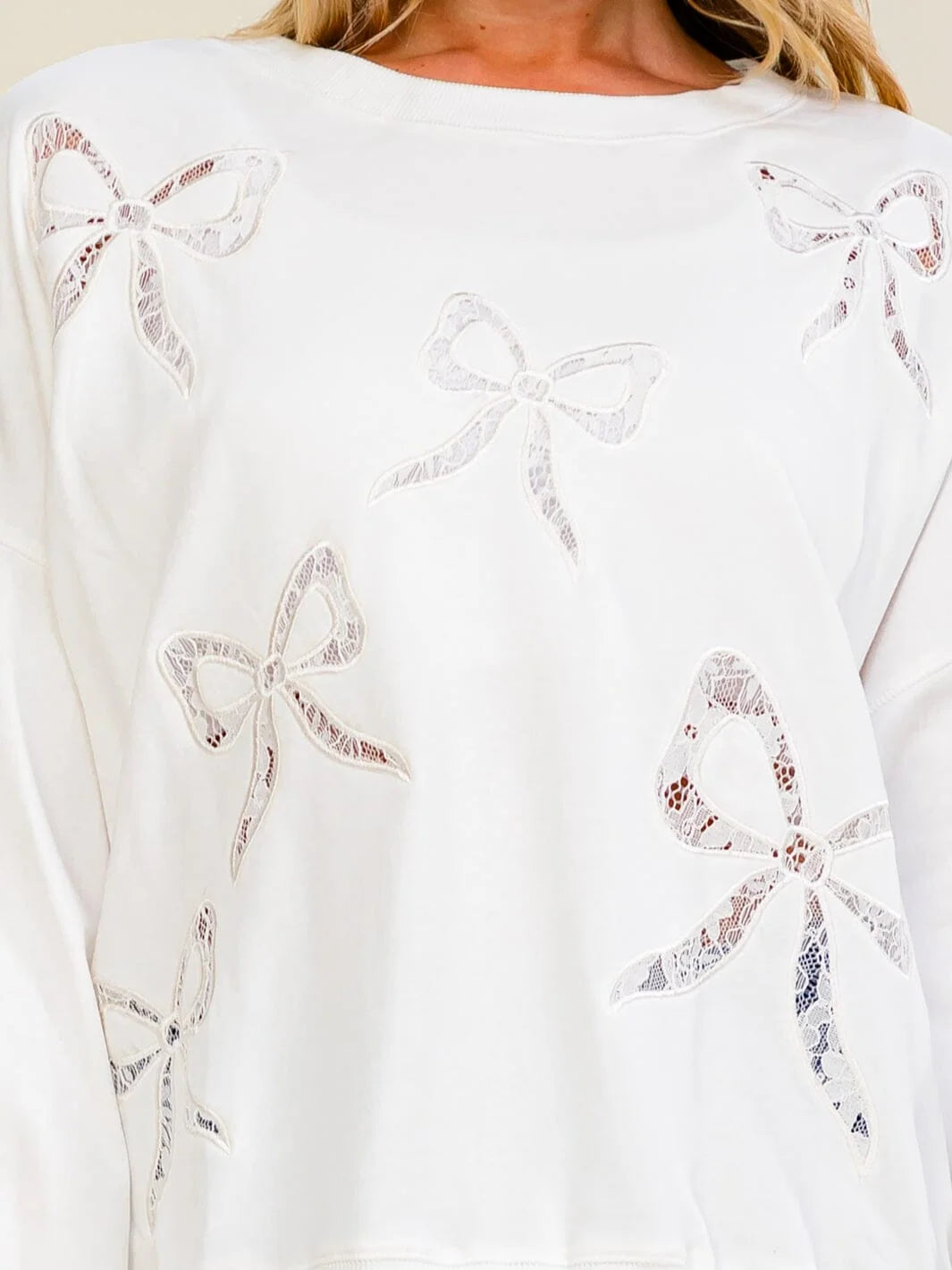 Romantic Lace-Bow Top W486