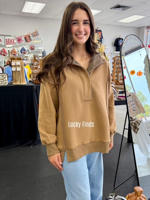Peach Love  Oversized Snap Button Top W487