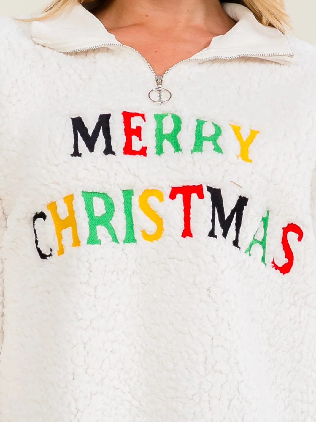 Merry Christmas Sherpa Top W501