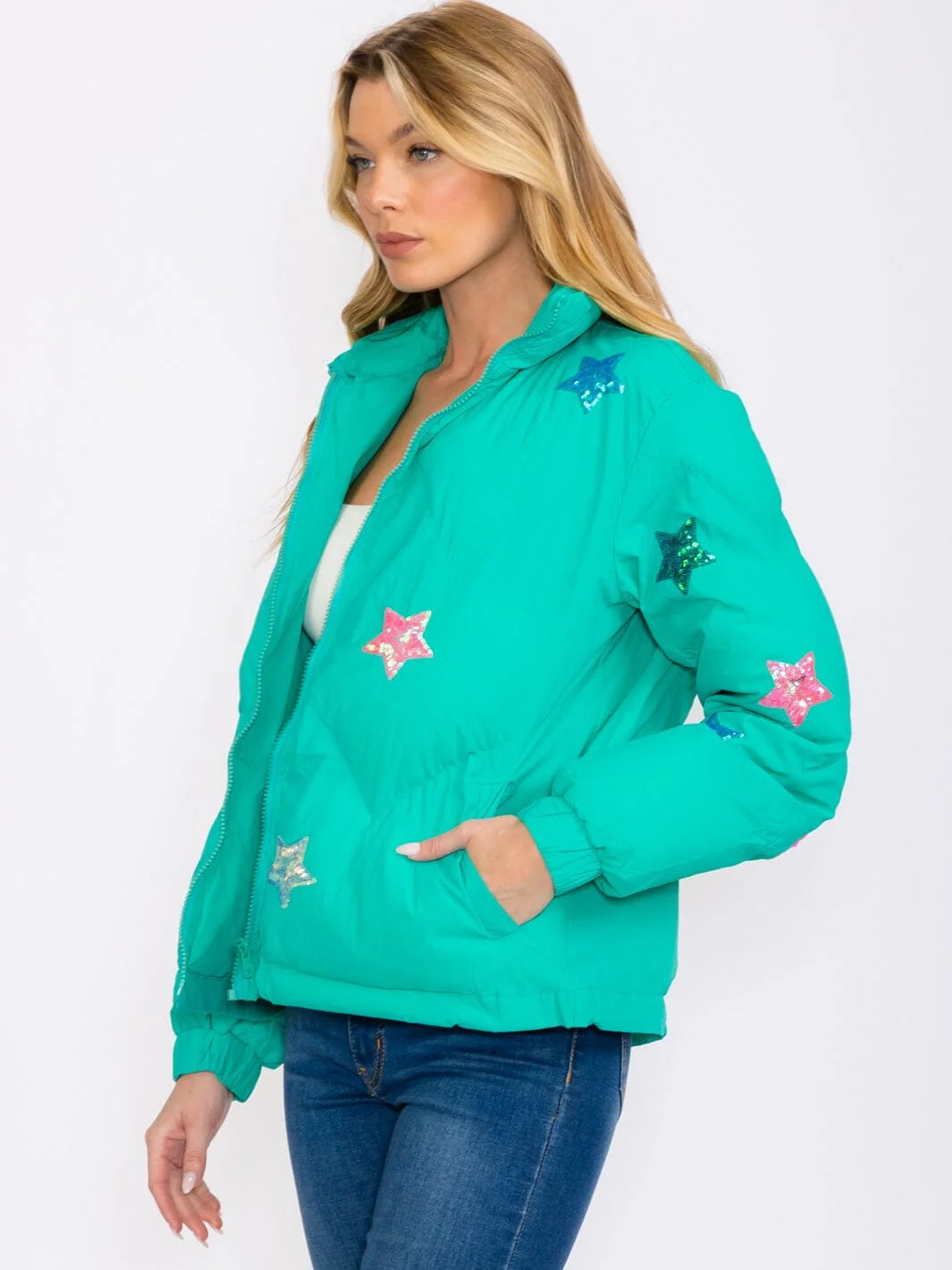 My Star Sequins Puffer Jacket W504