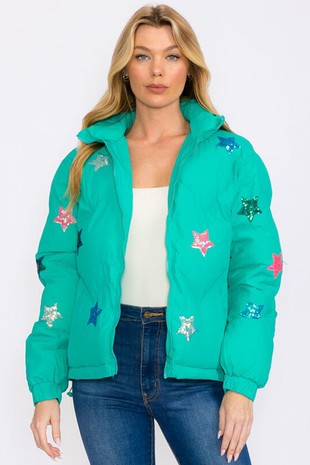 My Star Sequins Puffer Jacket W504