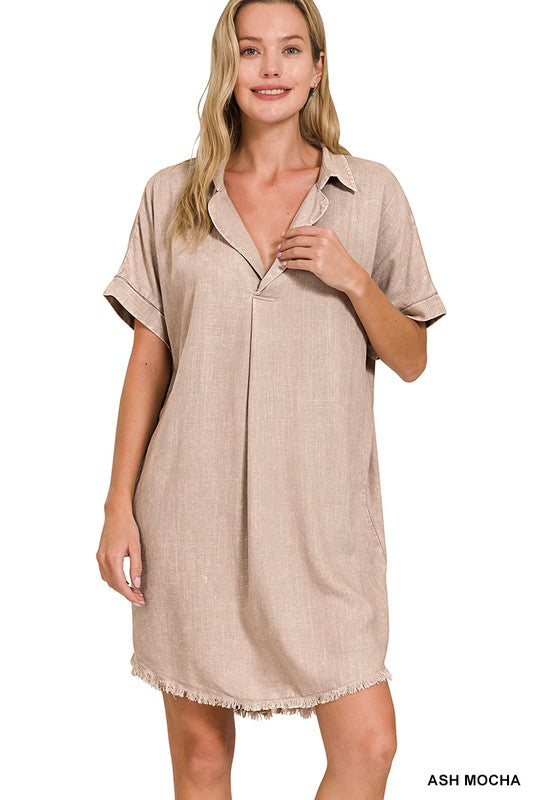 Dazzled Up Linen Dress Z756