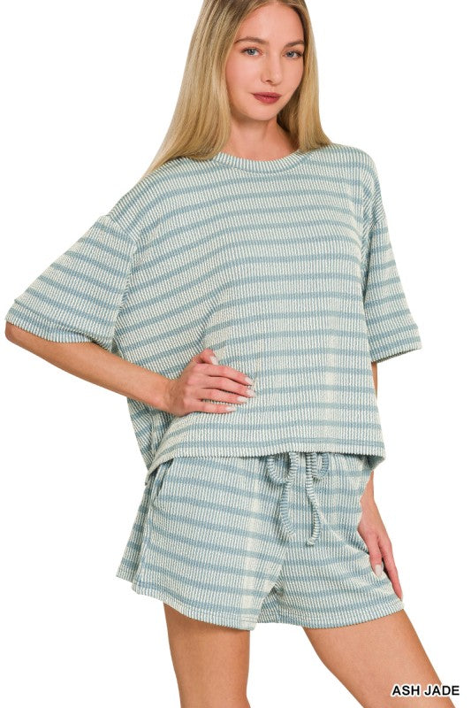 Madison Striped Shorts Set Z816