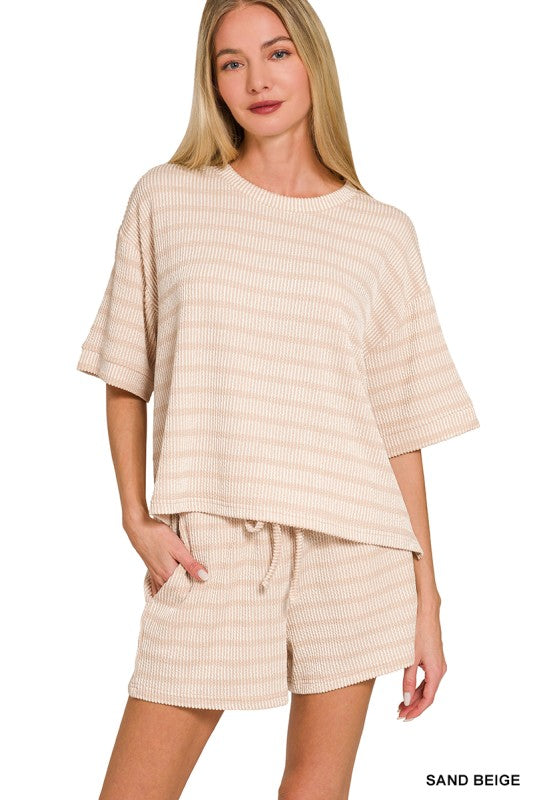 Madison Striped Shorts Set Z816