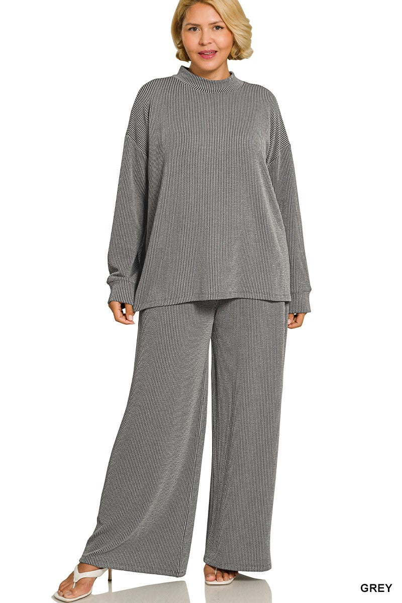 Zenana Mock-Neck 2 Pcs Set Z837
