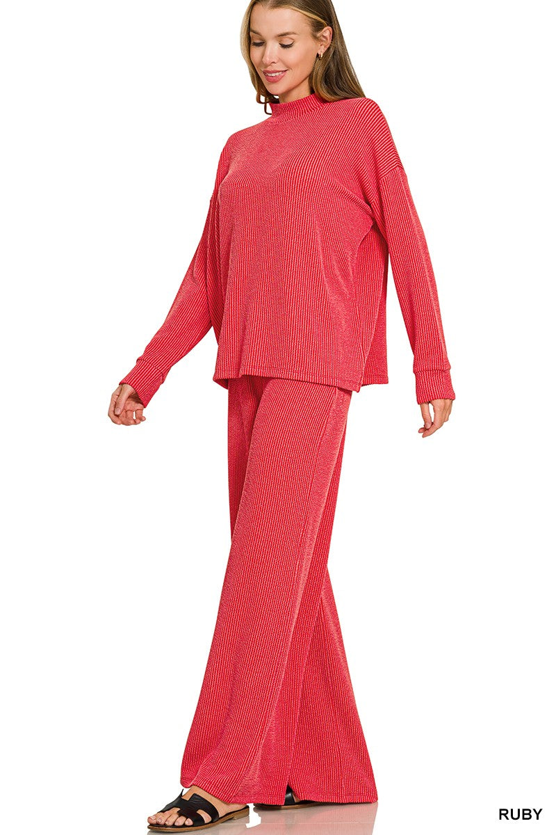 Zenana Mock-Neck 2 Pcs Set Z837
