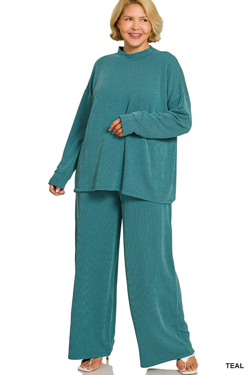 Zenana Mock-Neck 2 Pcs Set Z837