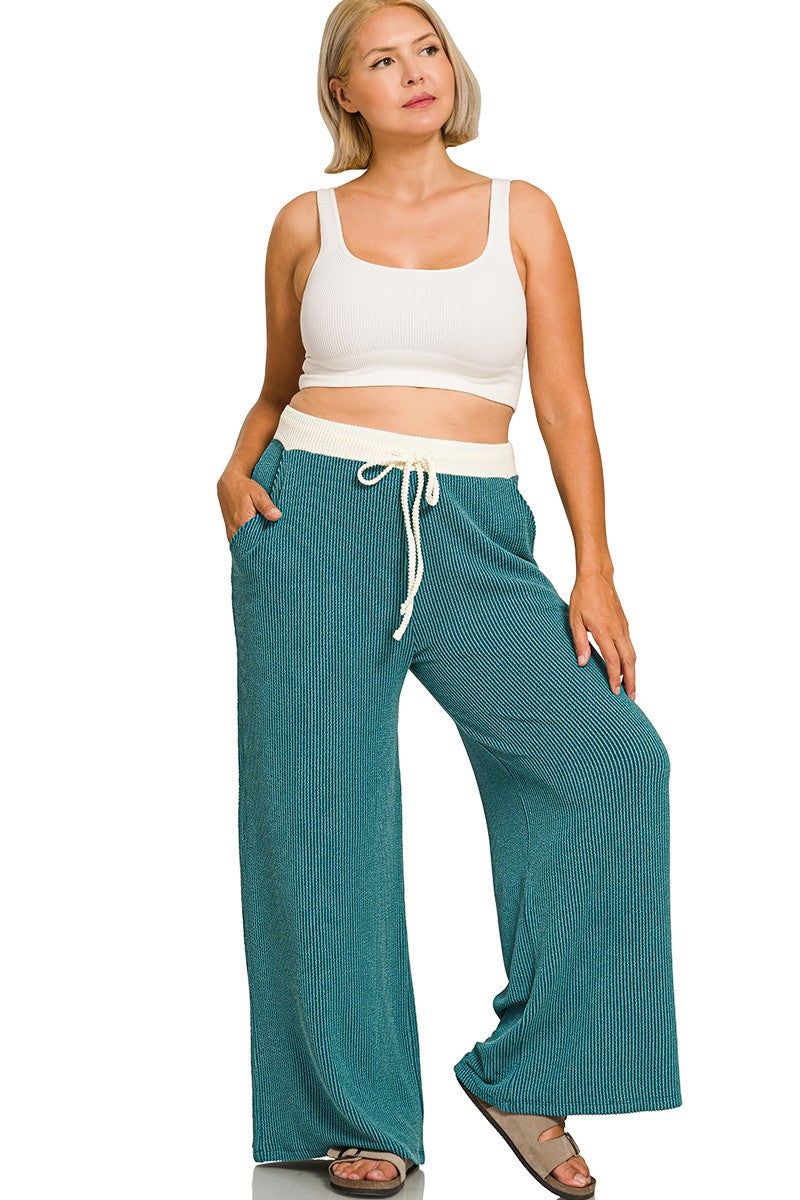 Making Wave Ribbed Pants Set Z840
